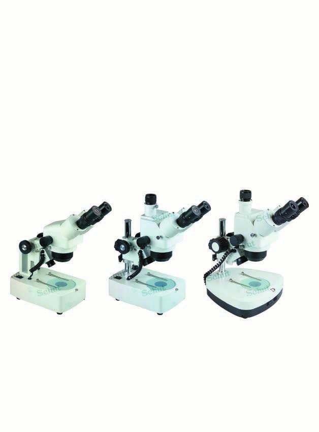 STEREO MICROSCOPES Stereo microscopes with stepless zoom SSM E Stereo zoom microscopes with a sharp erect image and a large field of view.
