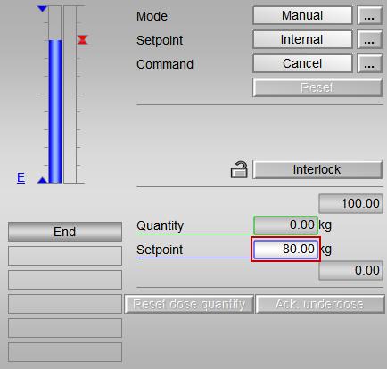 7 Dosers 7.1 Standard view 7.1.5 Change the quantity setpoint Introduction The dosing procedure always requires a setpoint for the dose quantity.