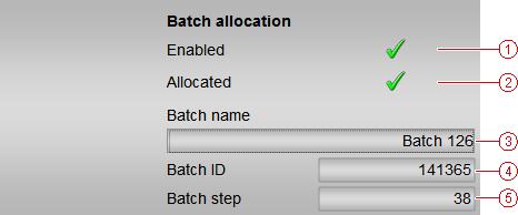 3 Faceplates 3.3 Operating functions of APL faceplates 3.3.2.6 Batch view Batch allocation Batch view contains detailed information on the batch allocation.