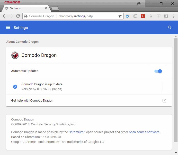 Toggle switch to on/off the auto-update, default = Enabled Click 'Download' button to check and download the latest available Dragon version.