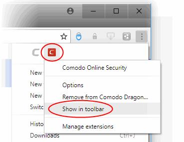 Right-click on the button and select 'Remove from Comodo Dragon', or open chrome://extensions and click 'Disable'.