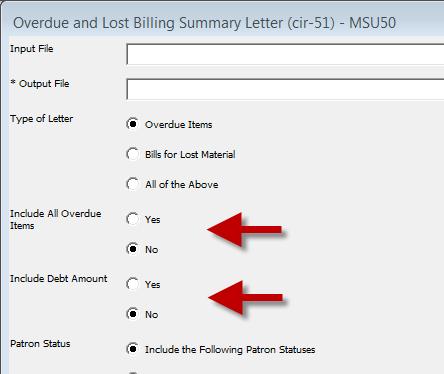 The first option, Include All Overdue Items, will result in items showing on the overdue notice BEFORE they are scheduled to, according to tab 32.