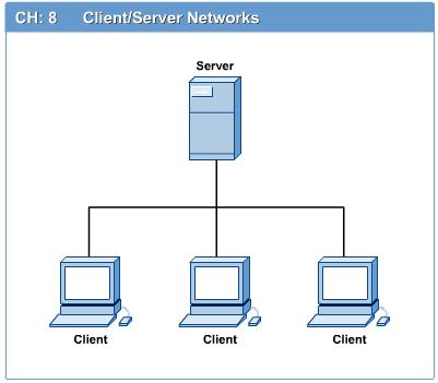 Computers: Clients and Servers In a client/server network arrangement, network services are located in a dedicated computer whose only function is to respond to the requests