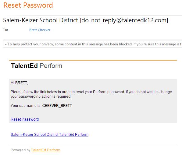 Once you receive the email, open it and select the Reset Password link located in the body of the message (Fig. 4).