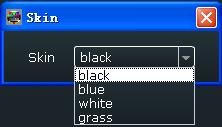 : Can choose the skin as black, blue, white or grass.