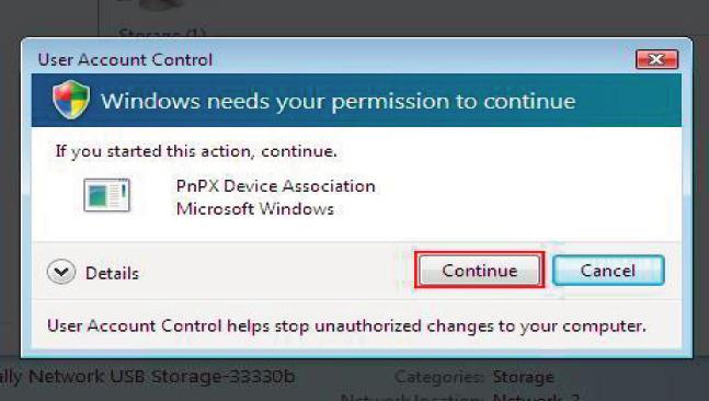 6. Click on the blinking window at the system tray which is prompted by the User Account Control permission window.