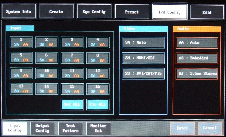 On the Preset main menu, select preset # that you wish to name and then push name edit button. User can name preset in combination of alphabet and number using key pad shown on the LCD.