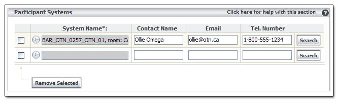 To add a participant system, search the Site/System registry by clicking in the System Name row of fields. (See Searching the Site/System Registry on page 90.) 2.