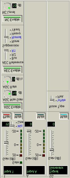 DEVICE PARAMETERS MIC/LINE INPUTS Figure 9. Vortex MIC/LINE INPUTS tab showing Mic/Line Input 1, Line Input A, and the Signal Generator.