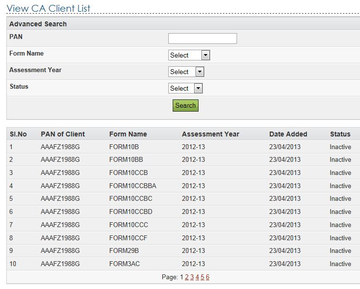 Search can be done based on PAN, Form Name, Assessment Year and Status. Upload Form Go to e-file and select Upload Form.