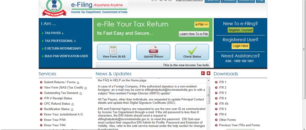 e-return Intermediary (ERI) User Features Pre-requisites: Login ERI Admin should be registered in e-filing application. ERI Sub-user must be created and activated by ERI Admin.