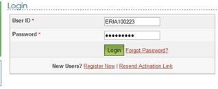 Enter the login credentials i.e., User Id and Password as provided in the e-mail and click Login button.