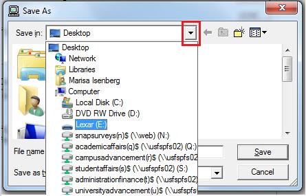 ** If you do not need to save to your flash drive, please move on to Step 6 ** b. Save exported file to a flash drive: i.