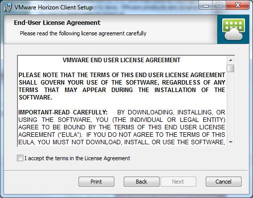 c. Check the I accept the terms in the License Agreement box