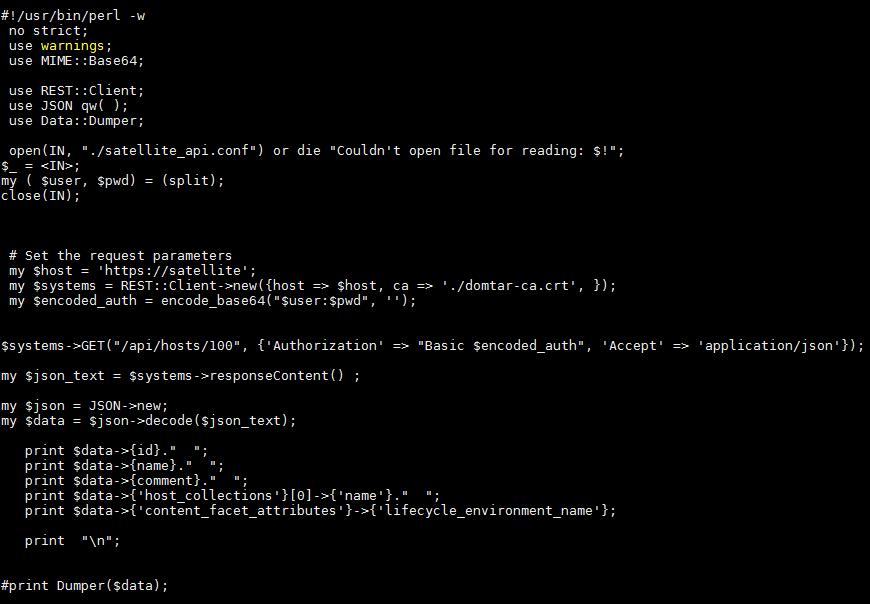 API SCRIPT Example: Simple Perl API