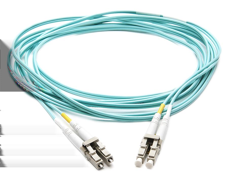One end of the multi-mode fibre cable connects to the 10GE service network port or the fibre channel port.