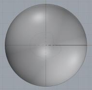 Create a sphere, typing 0 for the center and 76 for diameter 2.