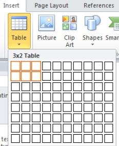 24 T a b l e s T e x t F o r m a t t i n g / E d i t i n g 7 Tables allow you to create a simple chart within your document.