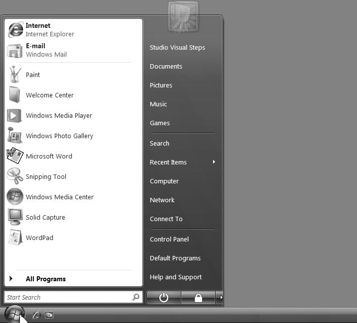 42 More Windows Vista for Seniors 1.12 Customizing the Start Menu If you use a program regularly, you can pin the program icon to the Start menu.