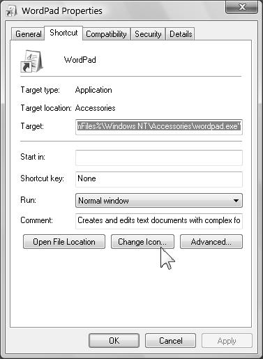 Chapter 1 Adjusting Your Work Area 29 1.5 Changing the Shortcut Icon You can change the icon for your shortcuts.
