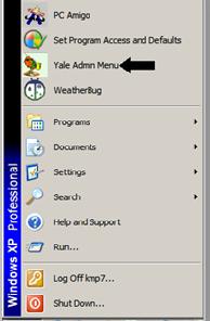 In the bottom section under Yale Application Links, double click Data Warehouse Portal to open the application. Figure 8: Start Menu Figure 9: Yale Administrative Menu 5.