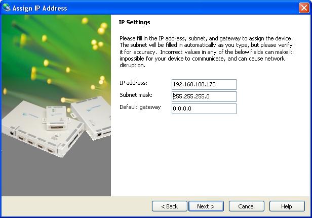 Ethernet Communication Figure 23: IP Settings Window - Completed 9. Click on the button. If the entered IP Address is in use by another device, an error window appears (see Figure 24).