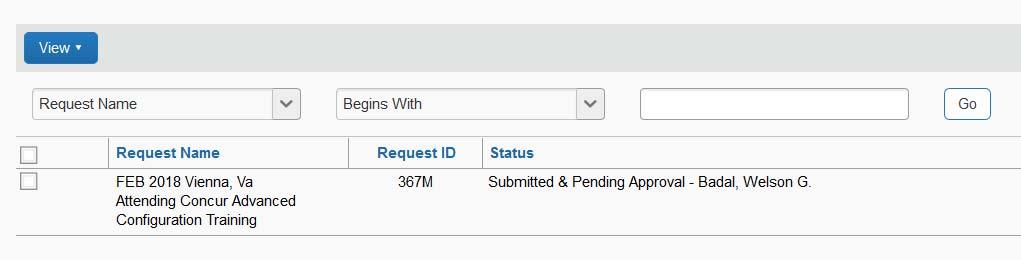 Step 3: When you are logged into Concur, click on Requests to see