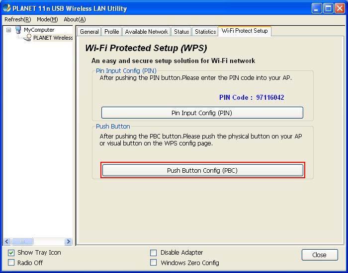 WPS-supported access point using Push-Button config, please use