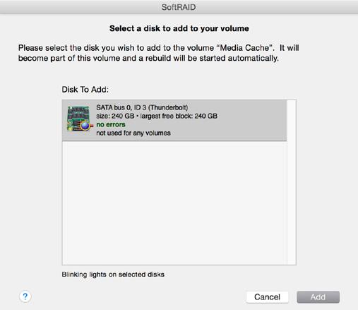 If the disk is brand new it will show up in with a question mark icon; if the disk has already been formatted in Disk Utility it will appear with an Apple icon.