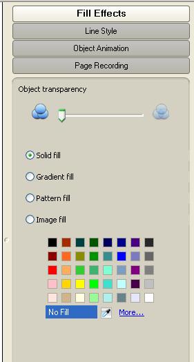 The Properties tab To change the characteristics of an object, click the Properties tab.