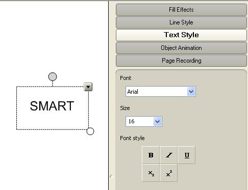 Change Text Style When you click a text object and click the Properties tab, several Text style