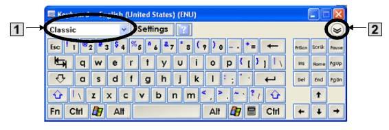 Keyboard drop down menu: Allows you to select which keyboard you would like to use.