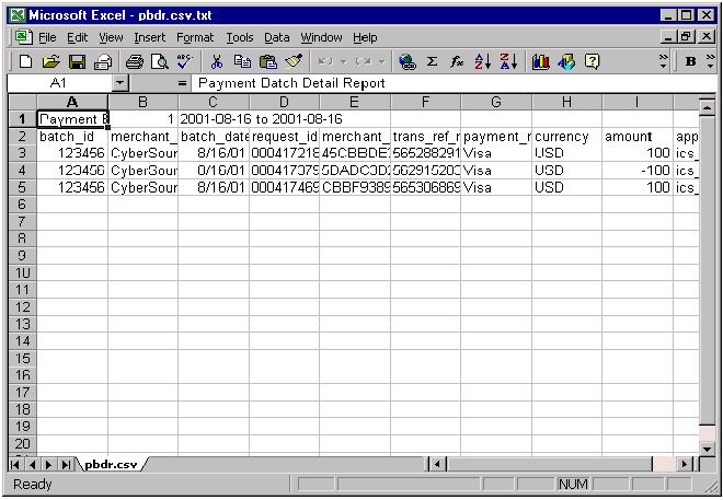 For the Payment Batch Detail Report or the Payment Submission Detail Report, it is the fourth column of the report as in the screen capture above. 11.