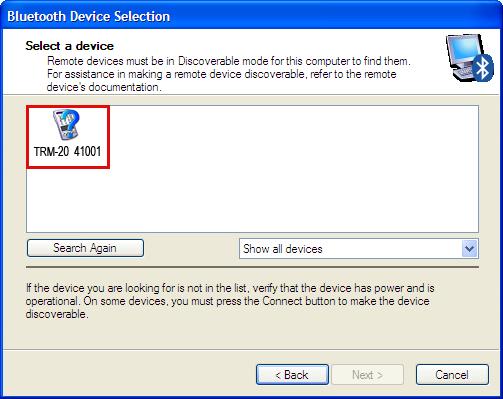The Bluetooth Setup Wizard window will be displayed. Click on the Next button.