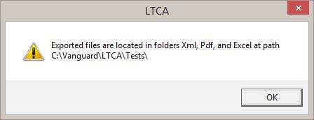 REV 4 LTCA VERSION 2.xx SOFTWARE MANUAL 4.4.2. Manual Export to XML, PDF, and Excel Formats You can manually export test records at any time to XML, PDF, and Excel formats.