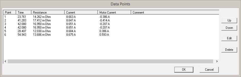 Continue to add any additional points using the steps above. Editing Data Points To edit or delete an existing data point, click on the Edit Test Data Points icon.