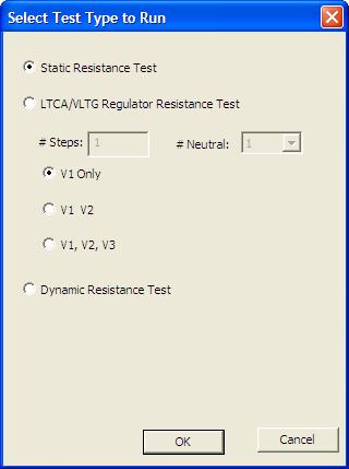 LTCA VERSION 2.xx SOFTWARE MANUAL REV 4 5.0 PERFORMING TESTS The LTCA software can be used to run transformer, load tap changer, and voltage regulator resistance tests directly from the PC. 5.1 Running a Static Resistance Test Follow the steps below to perform a static resistance test: 1.