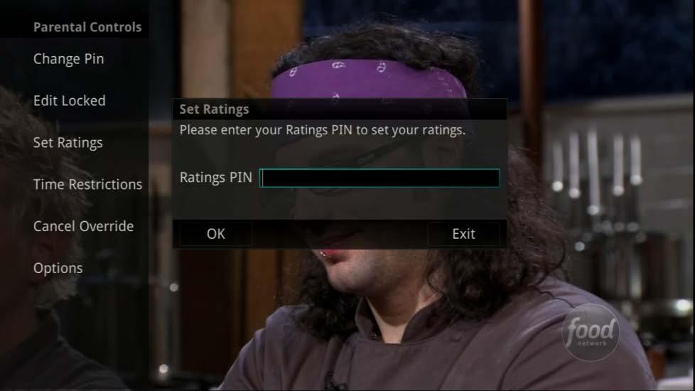 Set Ratings 1. Within the Parental menu, arrow to the right and select the Set Ratings category.