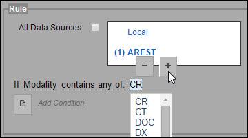 4. Use worklists and folders 3. To add an item to a condition, select a customizable area, then select +. To remove an item, select -. 4.