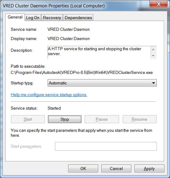 On windows the VRED installer will add a system service VRED Cluster Daemon. This service is responsible for starting VREDClusterService on system startup.