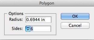 Polygons To create a polygon other than a hexagon (a triangle, or an octagon), with the polygon tool simply click on the artboard once and when this dialog box shows up, fill in however many sides