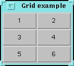 Layout Managers Grid Layout Manager The Grid Layout manager provides flexibility for placing components. You create the manager with a number of rows and columns.