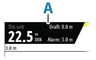 The alarm depth is always shown with the same reference as the measured depth. Draft The draft setting can be adjusted for different sailing and load conditions.