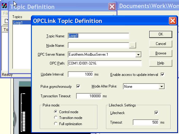 TIS#: 239 Page 6 of 14 Configuring Wonderware InTouch - OPCLink InTouch does not directly support OPC therefore, you must use Wonderware s OPCLink software communication protocol converter.