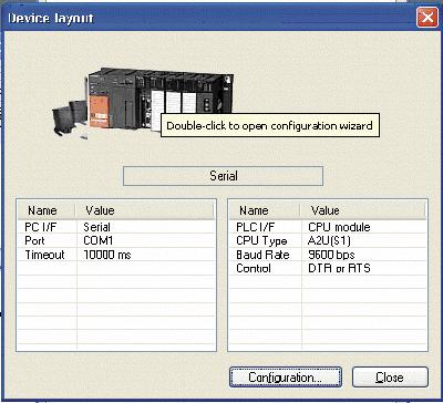 Introduction to MX OPC Server 6. The Device Layout dialog box appears, as shown in the figure below. The left-hand side of the dialog lists the configuration properties for the PC side.