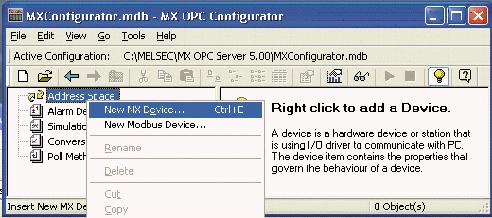 Introduction to MX OPC Server Adding a New Device 2. This opens the Communication Setting Wizard, as shown in the figure below.