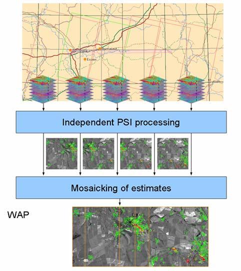 What is the WAP? Subsidence monitoring product with Pan-European coverage It is a mosaic of single full fame stacks 100 Km x 100 Km per stack for actual sensors e.g. ERS and 250 Km x 250 Km per stack for Sentinel-1 interferometric wide swath mode.