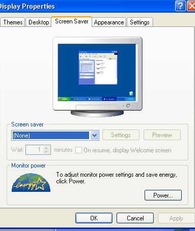 Click Screen Saver tab.