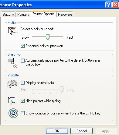 Choose Normal Select and click OK. Pointers Customize Drop down Menu 3. Click Pointer Option tab.