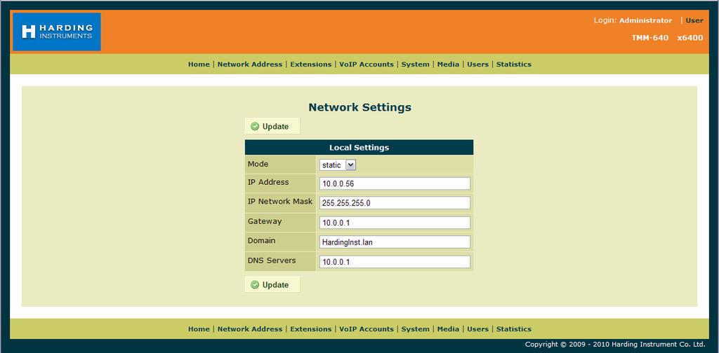 for this network, the Domain setting to the domain name of your network, and the DNS Servers setting to the DNS server IP address for this network.